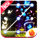 Colorful Glitter Neon Butterfly Lock Screen free